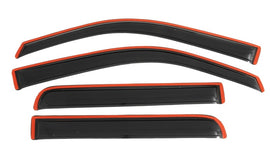 AVS smoke in-channel Ventvisor window deflectors installed on 2009-2014 Ford F-150 Supercrew, 4-piece front and rear set