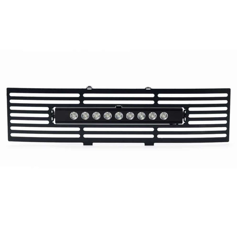 Putco 11-14 Ford F-150 - EcoBoost Bumper Grille Inserts - Black SS Bar and 10in Luminix Light Bar