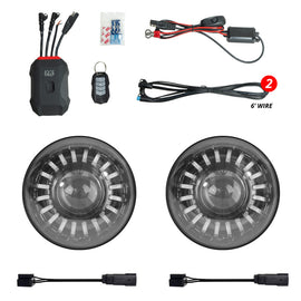 XK Glow 07-18 Jeep Wrangler JK 7in Headlight XKmax RGBW LED 2pc XKchrome Bluetooth App Cntl Kit