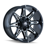 Mayhem 8090 Rampage 20x9 / 8x165.1 BP / 0mm Offset / 130.8mm Hub Gloss Black Milled Wheel