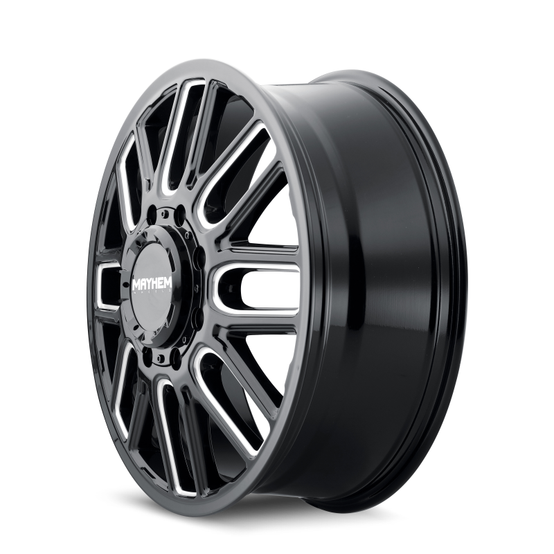 Mayhem 8107D Cogent Dually 22x8.25 / 8x210 BP / 115mm Offset / 154.2mm Hub Blk w/Milled Spokes Wheel