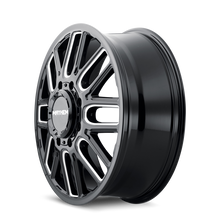 Load image into Gallery viewer, Mayhem 8107D Cogent Dually 22x8.25 / 8x210 BP / 115mm Offset / 154.2mm Hub Blk w/Milled Spokes Wheel