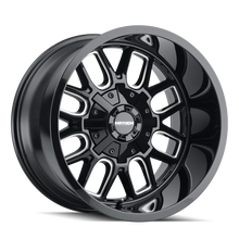 Load image into Gallery viewer, Mayhem 8107 Cogent 20x9 / 5x139.7 BP / 0mm Offset / 110mm Hub Black w/ Milled Spokes Wheel