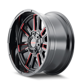 Mayhem 8115 Apollo 20x9 / 8x165.1 BP / 0mm Offset / 125.2mm Hub Black w/ Prism Red Wheel