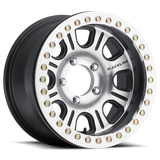 Raceline RT232 Monster 17x8.5in/6x139.7 BP/-25mm Offset/107.95mm Bore - Black & MACH. Beadlock Wheel