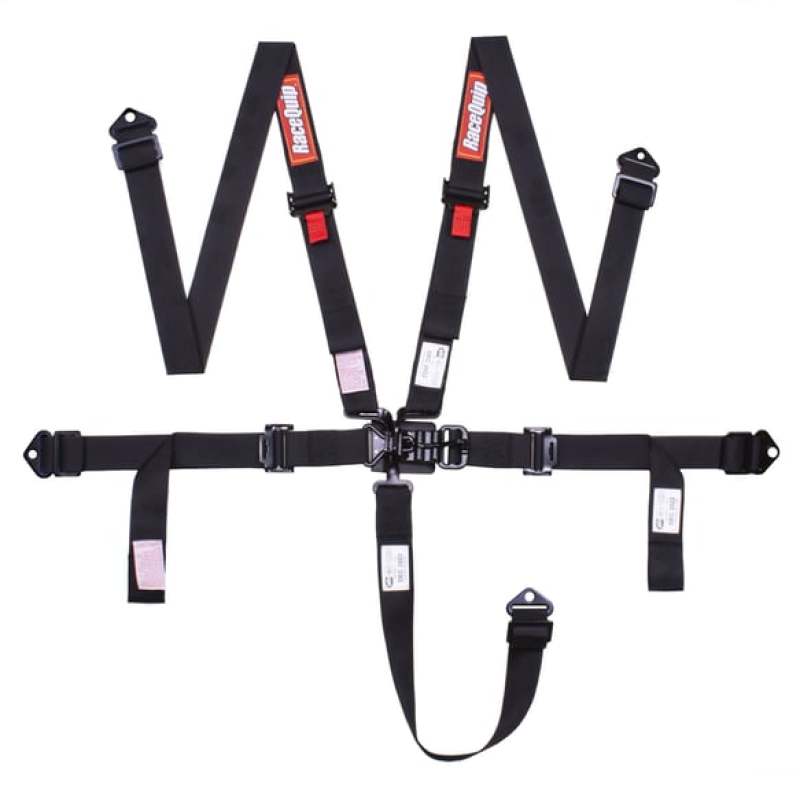 RaceQuip Latch & Link 5 Point Auto Racing 2In Harness Set / SFI 16.1 Seat Belt Set / Black