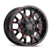 Mayhem 8015 Warrior 17x9 / 8x165.1 BP / 18mm Offset / 130.8mm Hub Black w/ Prism Red Wheel