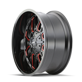 Mayhem 8107 Cogent 20x9 / 8x165.1 BP / 18mm Offset / 130.8mm Hub Black w/ Prism Red Wheel