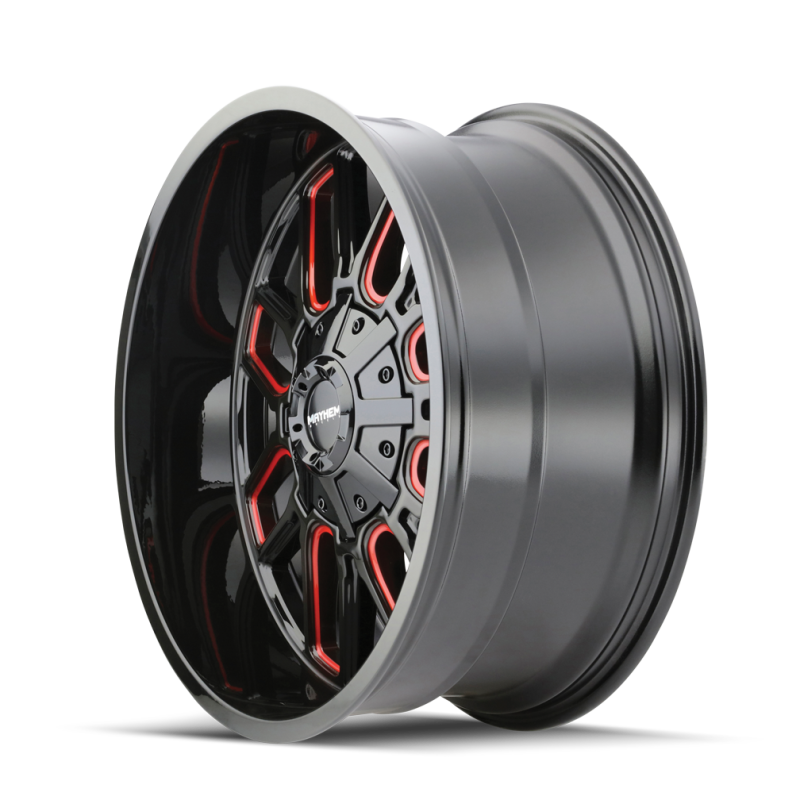 Mayhem 8107 Cogent 17x9 / 5x127 BP / -12mm Offset / 87.1mm Hub Black w/ Prism Red Wheel