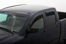 Load image into Gallery viewer, AVS smoke outside-mount window deflectors installed on a 2004-2015 Nissan Titan Crew Cab, 4-piece set