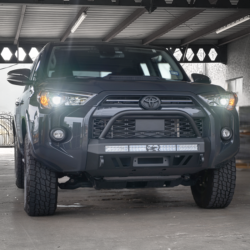 Cali Raised 14-24 Toyota 4Runner Stealth Bumper - Bull Bar 32In Led Bar Combo W/ Small Switch