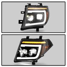 Load image into Gallery viewer, Spyder Apex 05-08 Nissan Frontier High-Power LED Module Headlights - Black (PRO-YD-NF05AP-SEQGR-BK)