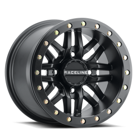 Raceline A91B Ryno 15x10in / 4x137 BP / 0mm Offset / 110.18mm Bore - Satin Black Beadlock Wheel