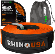 Load image into Gallery viewer, Rhino USA Recovery Tow Strap 3In x 30Ft (Orange)