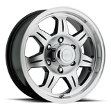 Raceline 870 Element 15x5in / 5x114.3 BP / -0.125mm Offset / 3.19mm Bore - Black & Machined Wheel