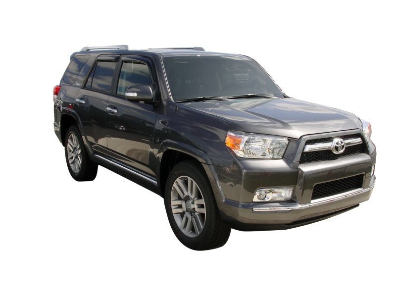 AVS Ventvisor smoke outside mount window deflectors installed on a 2010-2024 Toyota 4Runner, set of 4