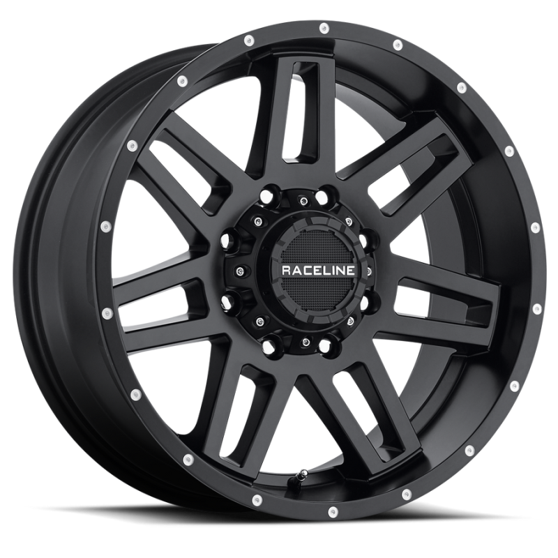 Raceline 931B Injector 20x9in / 5x150/5x139.7 BP / 20mm Offset / 110.3mm Bore - Satin Black Wheel