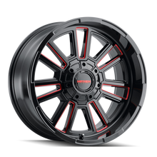 Load image into Gallery viewer, Mayhem 8115 Apollo 20x9 / 8x170 BP / 0mm Offset / 125.2mm Hub Black w/ Prism Red Wheel