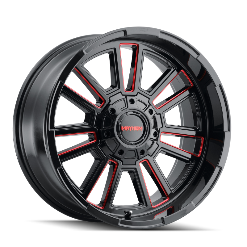 Mayhem 8115 Apollo 20x10 / 8x165.1 BP / -19mm Offset / 125.2mm Hub Black w/ Prism Red Wheel