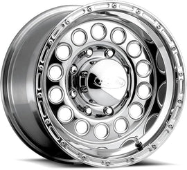 Raceline 887 Rock Crusher 15x8in / 5x139.7 BP / -32mm Offset / 107.95mm Bore - Polished Wheel