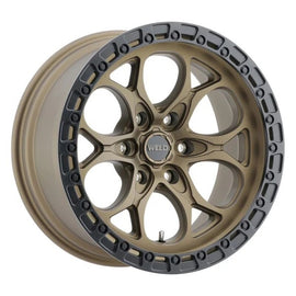 Weld Off-Road W106 18X9 Ledge Six 6X139.7 ET19 BS 5.76 Satin Bronze / Black Ring 106.1