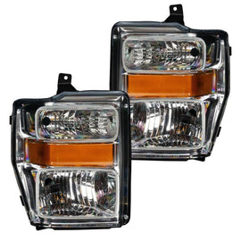 Oracle 08-10 Ford F250 Pre-Assembled Halo Headlights - Chrome Housing - w/ BC1 Cntrl