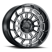 Load image into Gallery viewer, Raceline 955M Warp 22x10in / 8x165.1 BP / -19mm Offset / 125.2mm Bore - Satin Black &amp; Milled Wheel