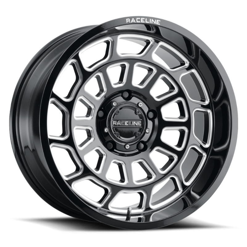 Raceline 955M Warp 22x12in / 8x165.1 BP / -44mm Offset / 125.2mm Bore - Satin Black & Milled Wheel