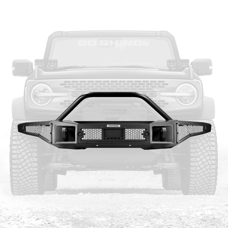 Go Rhino 21-24 Ford Bronco (2 and 4 Door) Rockline Full Width Bumper w/ Overrider Bar