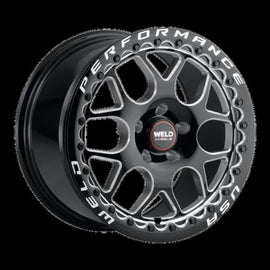 Weld Solana Beadlock 17x10 / 5x112 BP / ET40 / 78.1mm Bore - Gloss Black MIL DIA Wheel
