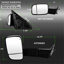 Load image into Gallery viewer, xTune Dodge Ram 1500 09-12 Extendable Heated Adjust Mirror Black Housing Left MIR-DRAM09S-PWH-L