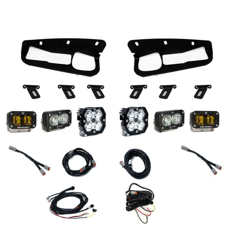 Baja Designs 21-25 Ford Bronco Squadron 2.0 Pro (Spot) & S2 Pro D/C Clr / S2 SAE Ambr FPK Steel Bmpr