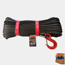 Load image into Gallery viewer, 3/8'' x 85' Synthetic Winch Rope with forged winch hook