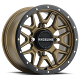 Raceline A94BZ Krank 14x7in / 4x156 BP / 38mm Offset / 132.5mm Bore - Bronze & Black Lip Wheel