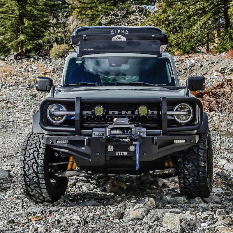 Westin 21-23 Ford Bronco (Excl. Bronco Sport) w/ XTS Front Bumper Brush Guard - Textured Black