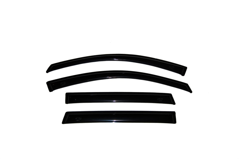 AVS Ventvisor smoke outside-mount window deflectors installed on a 2007-2013 Chevrolet Avalanche, 4-piece set