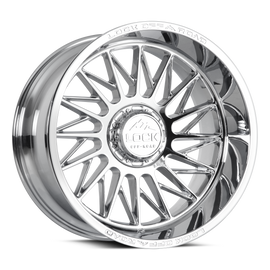 Lock Off-Road ASSAULT chrome wheel with directional spokes and deep lip for lifted trucks