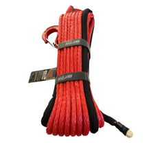 Load image into Gallery viewer, 3/8'' x 85' Synthetic Winch Rope with forged winch hook