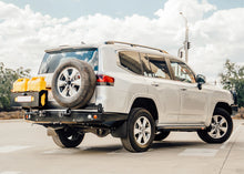 Load image into Gallery viewer, DOBINSONS REAR BAR LC 300 SERIES WITH JERRY CAN HOLDER AND SINGLE TIRE CARRIER (BW80-4145)