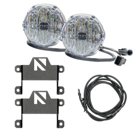 Gen 6 Bronco Plug N Play Fog Kit showcasing the complete set with Quatro SAE fog lights and mounting brackets.