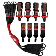 Load image into Gallery viewer, 2" x 10' Ratchet Tie-Down (Closed hook) and 2'' x 39'' Axle Tie-Down Set (Pack of 4) (Lifetime Warranty)
