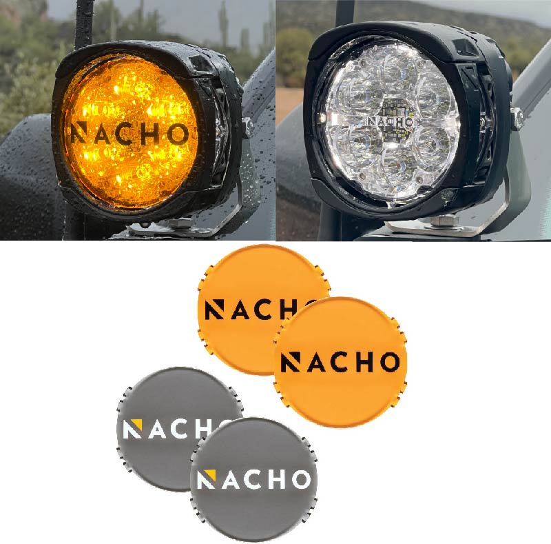 NACHO Quatro Off-Road light during a demonstration in a dark environment.