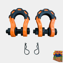 Load image into Gallery viewer, 3/4” Forged Steel D-shackle set (8T) (LIFE TIME WARRANTY*)