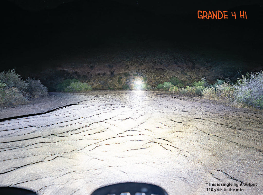 NACHO Grande - Offroad usage image focusing on the ruggedness of the 6.75" LED light.