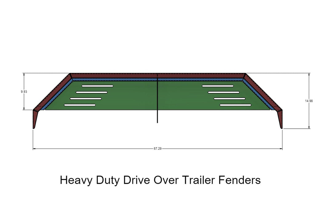 Heavy Duty Weld on DIY Drive Over Trailer Fender Kit Bare Steel - Pair