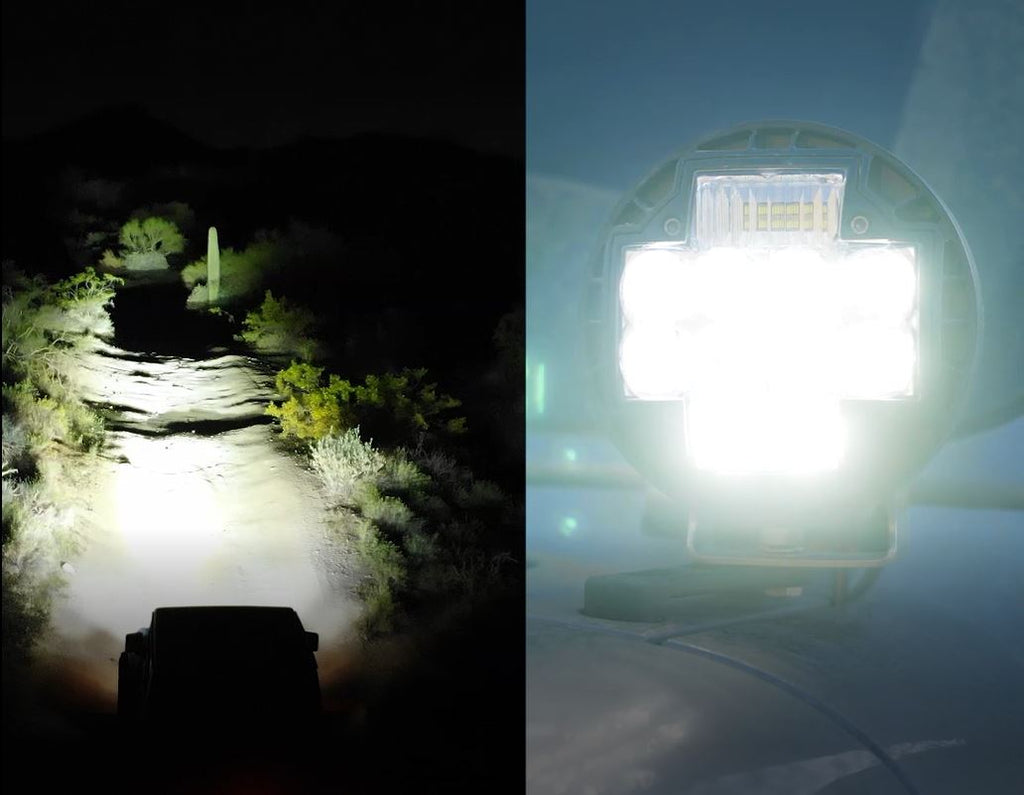 NACHO TM5 Combo White - The Ultimate Multi Function Off Road Light - Size 5.75" - Pair