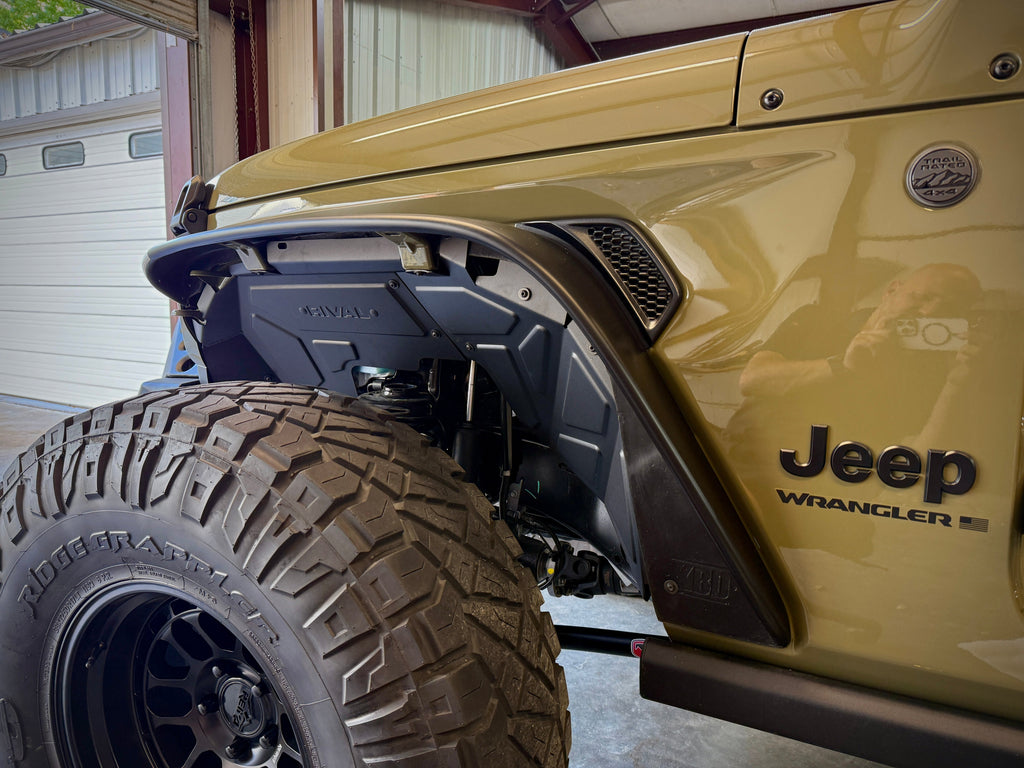 RIVAL Aluminum Front Inner Fender Liners Jeep Wrangler 2018-2025 except Diesel and 392