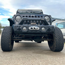 Load image into Gallery viewer, RIVAL Gen2 Front Stamped Steel Stubby Bumper 2018-2025 Jeep Wrangler JL including 392 | 2007-2018 Jeep Wrangler JK | 2020-2025 Jeep Gladiator including Mojave