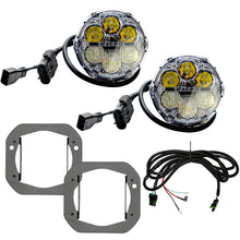 Load image into Gallery viewer, Jeep JL/JT NACHO Plug N Play Fog Kit with focus on the Quatro SAE Amber lens lights.
