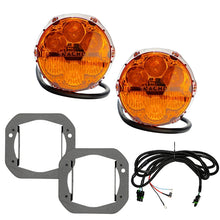 Load image into Gallery viewer, Highlighted features of the Jeep JL/JT NACHO Plug N Play Fog Kit under bright lighting.